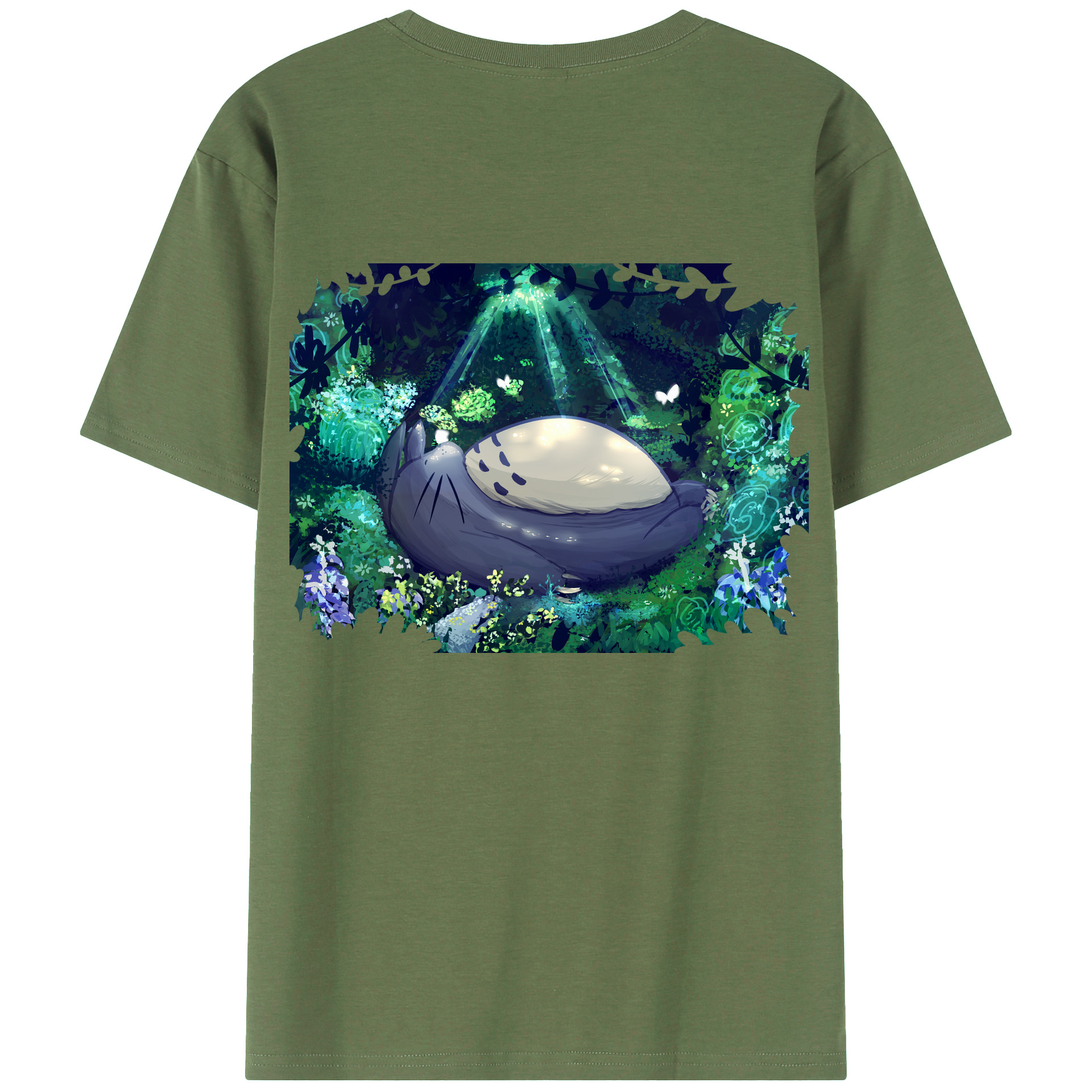 （画像用） となりのトトロ 草壁メイ 草壁サツキ My Neighbor Totoro Satsuki Kusakabe Mei Kusakabe 綿100％ メンズ半袖Tシャツ（バックプリント） 通気性